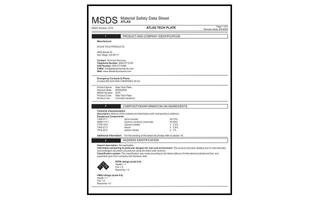       MSDS  SDS Safety Data Sheet